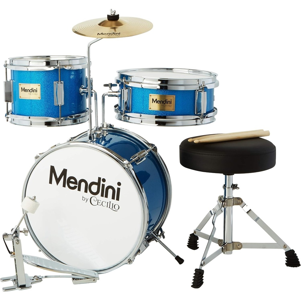 image:imageMendini By Cecilio 16 Inch Drum Set 3Piece Junior Drum Set Metallic RedSky Blue