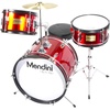 Mendini By Cecilio 16 Inch Drum Set, 3-Piece Junior Drum Set – Metallic Red(Metallic Red)