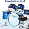Mendini by Cecilio 5 Piece 16 Inch Junior Drums Set – Metallic Silver(Metallic Blue)