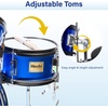 Mendini by Cecilio 5 Piece 16 Inch Junior Drums Set – Metallic Silver(Metallic Blue)