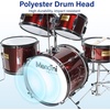 Mendini by Cecilio 5 Piece 16 Inch Junior Drums Set – Metallic Silver(Metallic Red Wine)