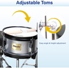 Mendini by Cecilio 5 Piece 16 Inch Junior Drums Set – Metallic Silver(Silver)