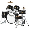 Mendini by Cecilio 5 Piece 16 Inch Junior Drums Set – Metallic Silver(BLACK)