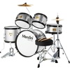Mendini by Cecilio 5 Piece 16 Inch Junior Drums Set – Metallic Silver(Silver)