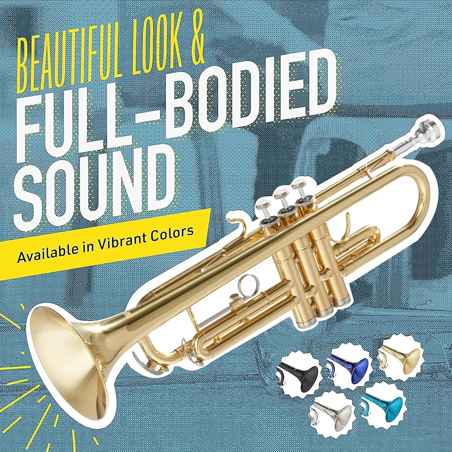 image:imageMendini By Cecilio Bb Standard Trumpet Set for Beginners GoldGold