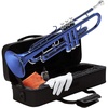 Mendini By Cecilio Bb Standard Trumpet Set for Beginners – Gold(Blue)