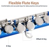 Mendini by Cecilio 16 Keys Closed Hole C Flute Kit for Beginners – Black(Blue)
