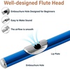 Mendini by Cecilio 16 Keys Closed Hole C Flute Kit for Beginners – Black(Blue)