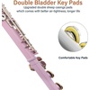 Mendini by Cecilio 16 Keys Closed Hole C Flute Kit for Beginners – Black(PINK)