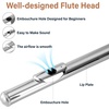 Mendini by Cecilio 16 Keys Closed Hole C Flute Kit for Beginners – Black(Silver)