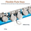 Mendini by Cecilio 16 Keys Closed Hole C Flute Kit for Beginners – Black(Sky Blue-)