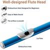 Mendini by Cecilio 16 Keys Closed Hole C Flute Kit for Beginners – Black(Sky Blue-)