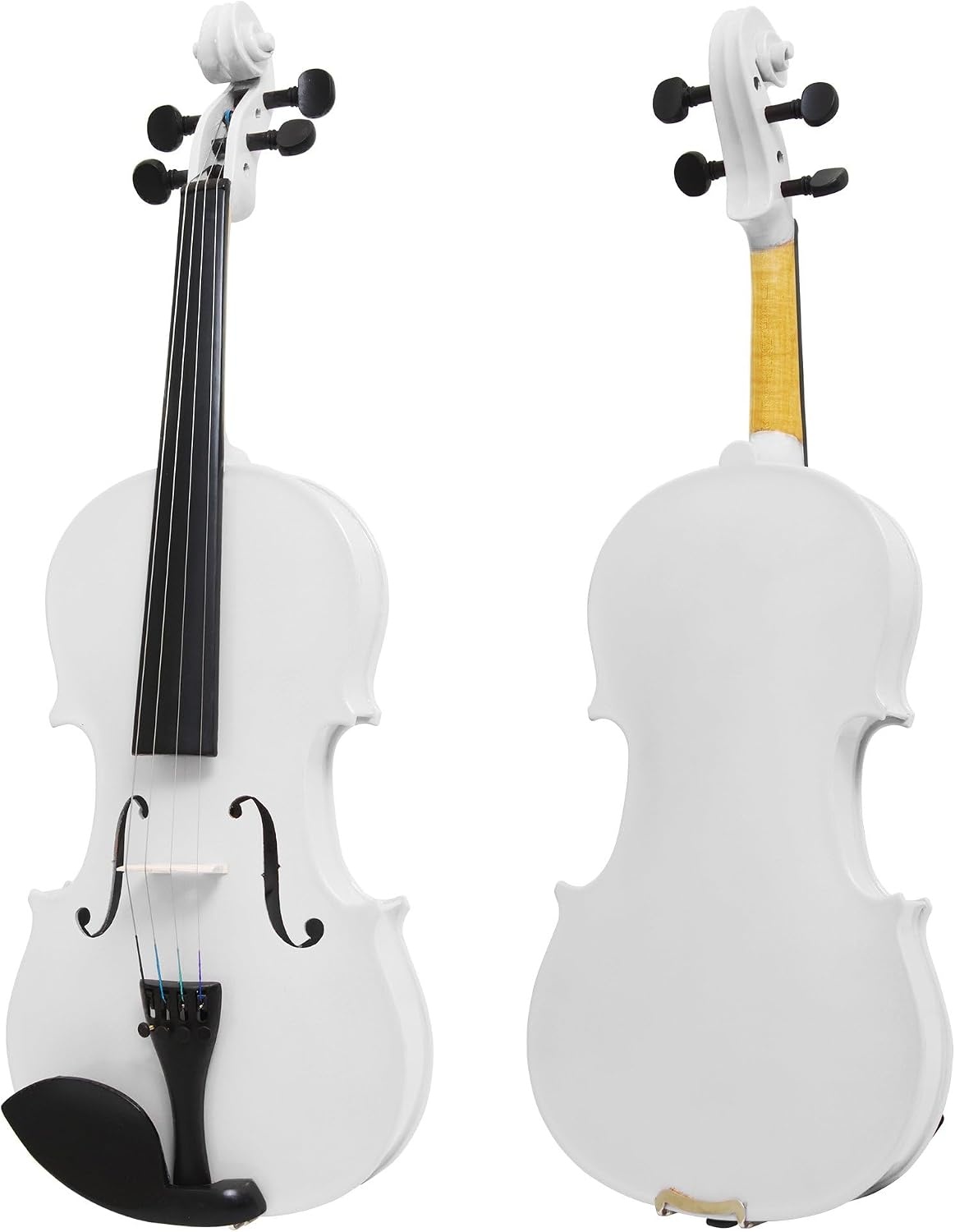 image:imageMendini By Cecilio 34 Violin Set For Beginners Fiddle Solidwood Kit with Hard Case Acoustic Violin with Bow Rosin Tuner Extra Strings amp Bridge Shoulder Rest and Lesson Book Satin AntiqueWhite