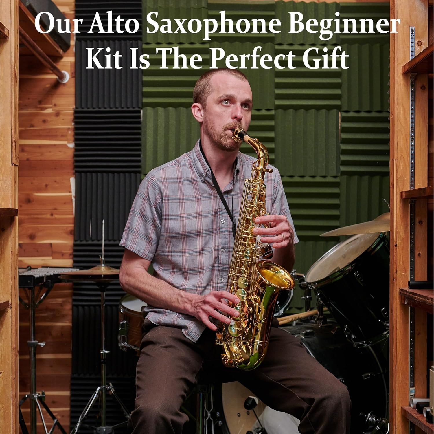 image:imageMendini By Cecilio Eb Alto Saxophone Kit for Beginner Black SilverBlack Nickel