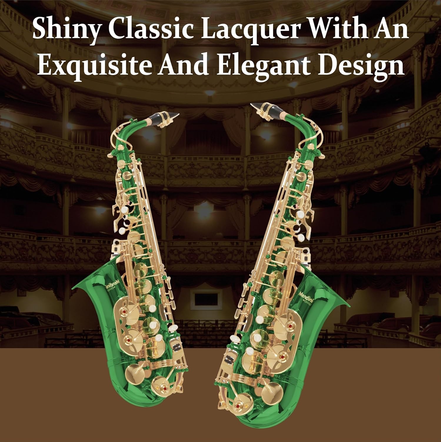 image:imageMendini By Cecilio Eb Alto Saxophone Kit for Beginner Black SilverGreen