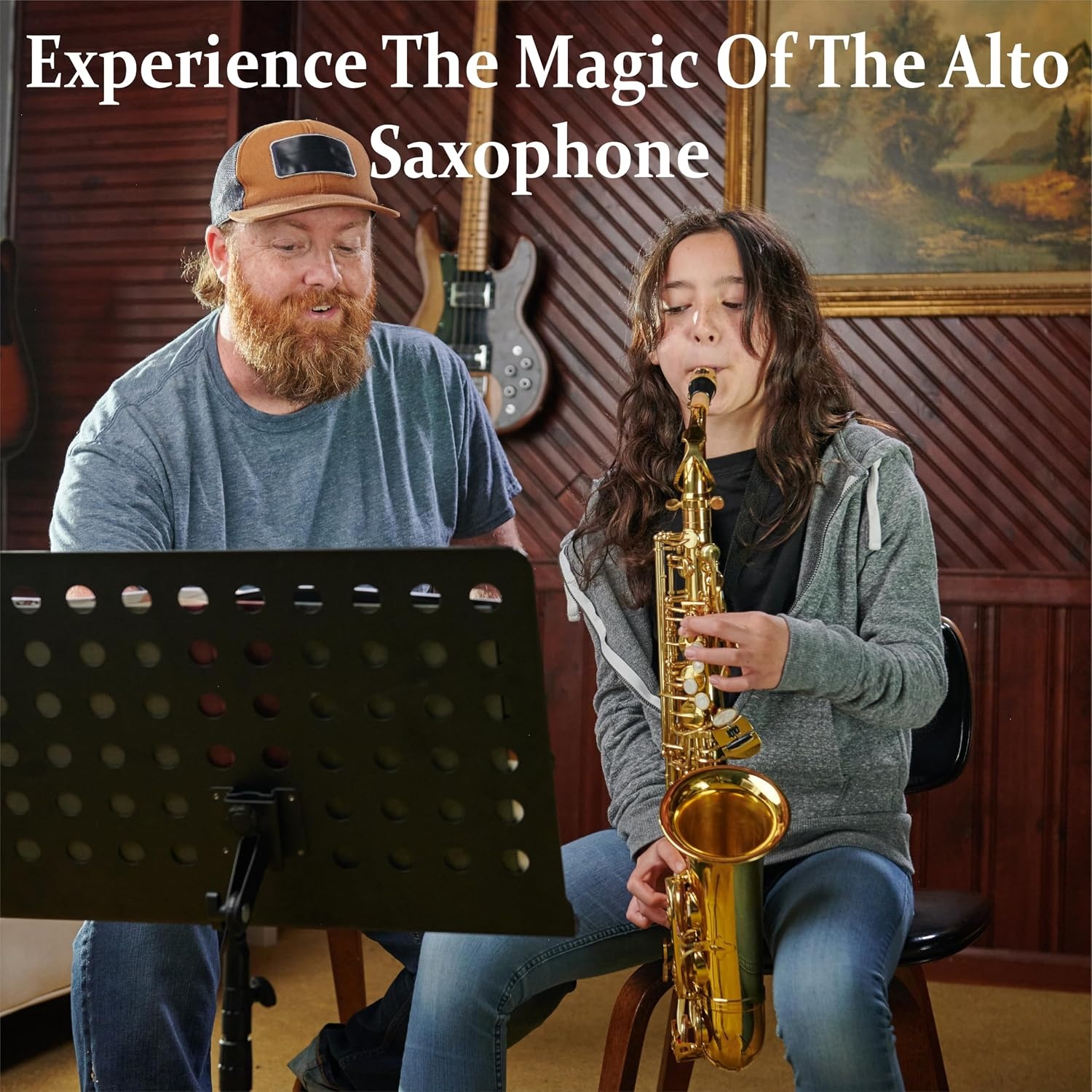 image:imageMendini By Cecilio Eb Alto Saxophone Kit for Beginner Black SilverGreen