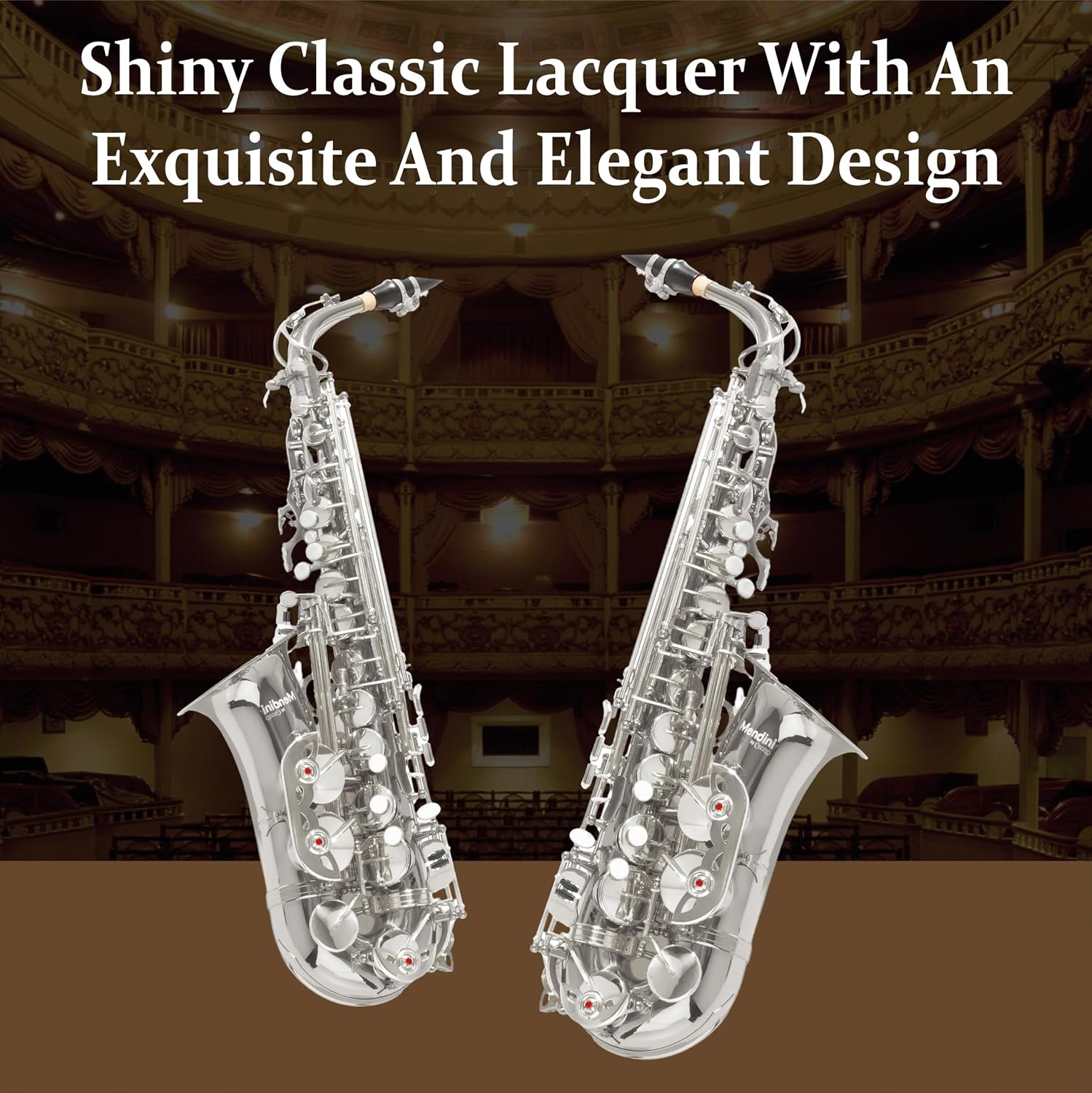 image:imageMendini By Cecilio Eb Alto Saxophone Kit for Beginner Black SilverNickel