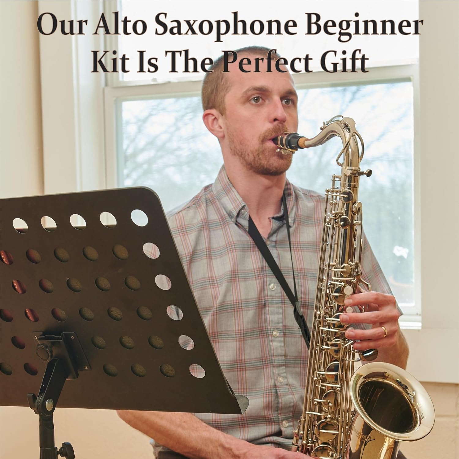 image:imageMendini By Cecilio Eb Alto Saxophone Kit for Beginner Black SilverNickel