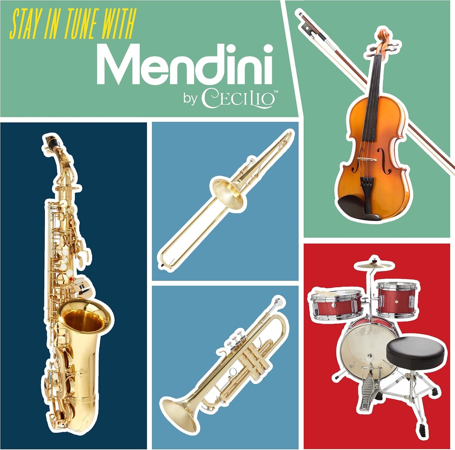 image:imageMendini by Cecilio 34 Violin Set For Beginners Hand Carved Acoustic Violins Set Fiddle Solidwood Kit with Hard Case Two Bows Tuner Rosin Shoulder Rest Extra Strings Lesson BookVarnish
