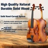 Mendini By Cecilio 3/4 Violin Set For Beginners – Fiddle Solidwood Kit with Hard Case – Acoustic Violin with Bow, Rosin, Tuner, Extra Strings & Bridge, Shoulder Rest and Lesson Book (Satin Antique)(Satin Antique)