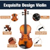 Mendini By Cecilio 3/4 Violin Set For Beginners – Fiddle Solidwood Kit with Hard Case – Acoustic Violin with Bow, Rosin, Tuner, Extra Strings & Bridge, Shoulder Rest and Lesson Book (Satin Antique)(Satin Antique)