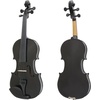 Mendini By Cecilio 3/4 Violin Set For Beginners – Fiddle Solidwood Kit with Hard Case – Acoustic Violin with Bow, Rosin, Tuner, Extra Strings & Bridge, Shoulder Rest and Lesson Book (Satin Antique)(Black)