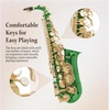 Mendini By Cecilio Eb Alto Saxophone Kit for Beginner – Black Silver(Green)