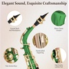 Mendini By Cecilio Eb Alto Saxophone Kit for Beginner – Black Silver(Green)
