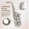 Mendini By Cecilio Eb Alto Saxophone Kit for Beginner – Black Silver(Nickel)