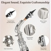 Mendini By Cecilio Eb Alto Saxophone Kit for Beginner – Black Silver(Nickel)