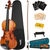 Mendini by Cecilio 3/4 Violin Set For Beginners – Hand Carved Acoustic Violins Kit – Fiddle Solid Wood Kit with Hard Case, Bow, Rosin, Shoulder Rest, Bridge and Extra Strings(Satin Antique)