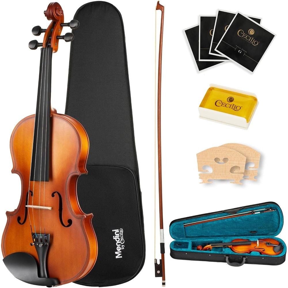 image:imageMendini by Cecilio 12 Inch Solid Wood Acoustic Viola Set Satin AntiqueSatin Antique