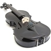Mendini by Cecilio 12 Inch Solid Wood Acoustic Viola Set, Satin Antique(Black)