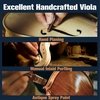 Mendini by Cecilio 12 Inch Solid Wood Acoustic Viola Set, Satin Antique(Natural Varnish)