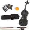 Mendini by Cecilio 12 Inch Solid Wood Acoustic Viola Set, Satin Antique(Black)
