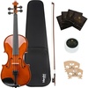 Mendini by Cecilio 12 Inch Solid Wood Acoustic Viola Set, Satin Antique(Natural Varnish)