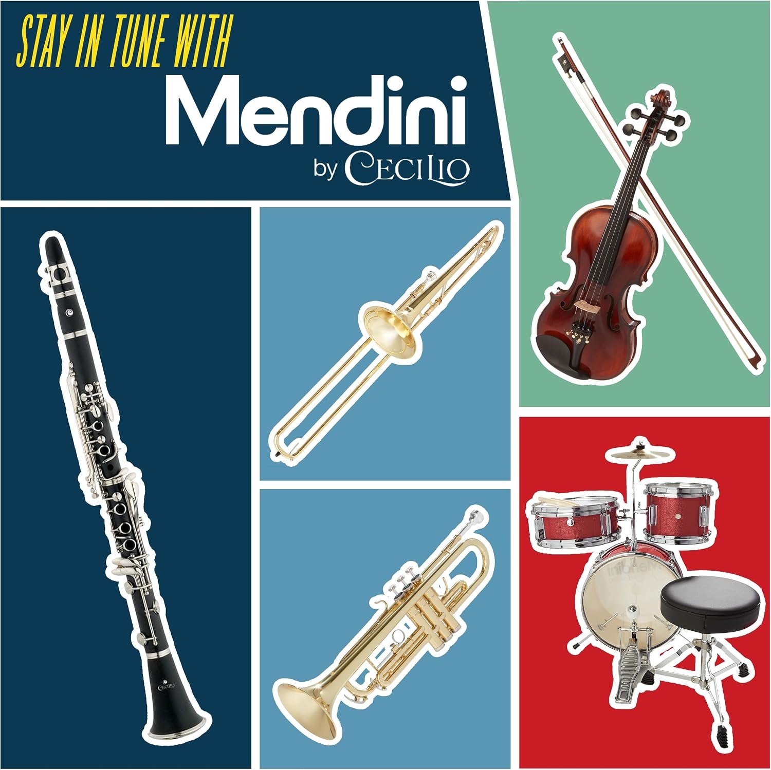 image:imageMendini by Cecilio Ebonite Bb Clarinet Kit with 2 Barrels Blackblack