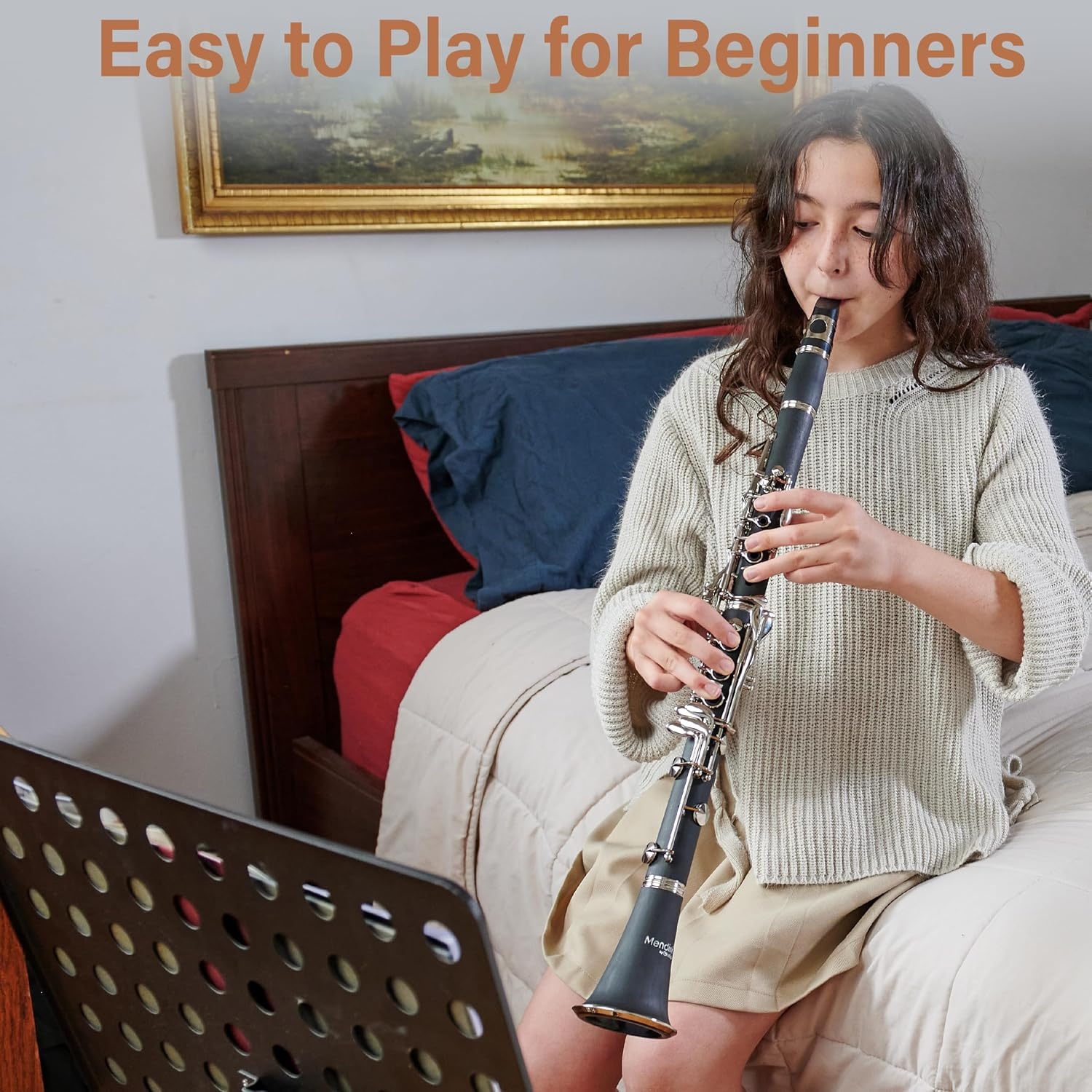 image:imageMendini by Cecilio Ebonite Bb Clarinet Kit with 2 Barrels Blackpink1