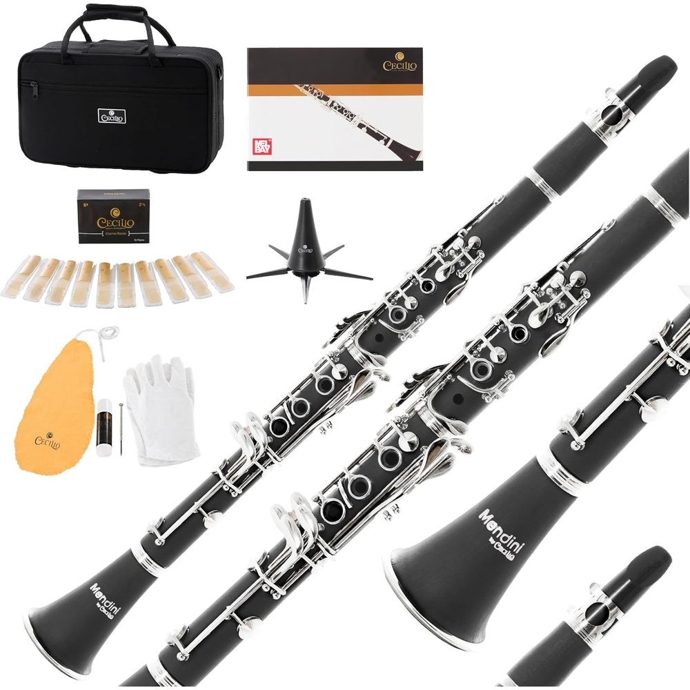 image:imageMendini by Cecilio Ebonite Bb Clarinet Kit for Beginner BlackBlack