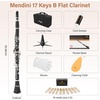 Mendini by Cecilio Ebonite Bb Clarinet Kit for Beginner – Black(Black)