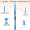Mendini by Cecilio Ebonite Bb Clarinet Kit for Beginner – Black(Light Blue)