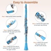 Mendini by Cecilio Ebonite Bb Clarinet Kit for Beginner – Black(Light Blue)