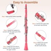 Mendini by Cecilio Ebonite Bb Clarinet Kit for Beginner – Black(Pink-)