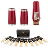 Mendini by Cecilio Ebonite Bb Clarinet Kit with 2 Barrels (Black)(Red)