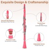 Mendini by Cecilio Ebonite Bb Clarinet Kit with 2 Barrels (Black)(pink1)