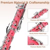 Mendini by Cecilio Ebonite Bb Clarinet Kit with 2 Barrels (Black)(pink1)