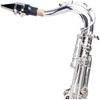 Mendini by Cecilio MTS-PL+92D Purple Lacquer B Flat Tenor Saxophone with Tuner, Case, Mouthpiece, 10 Reeds and More(Silver)