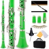 Mendini by Cecilio Ebonite Bb Clarinet Kit with 2 Barrels (Black)(Green)