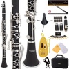 Mendini by Cecilio Ebonite Bb Clarinet Kit with 2 Barrels (Black)(black-)