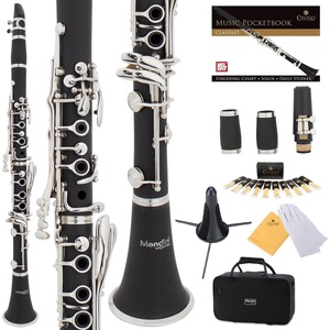 Mendini by Cecilio Ebonite Bb Clarinet Kit with 2 Barrels (Black)(Ebonite)